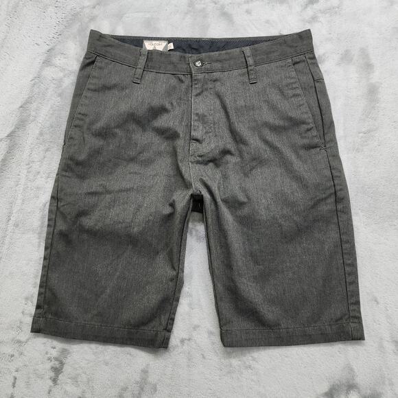 Volcom Shorts Mens 30 Gray V Monty Modern Fit Bermuda Stretch Cotton Chino - Picture 1 of 13